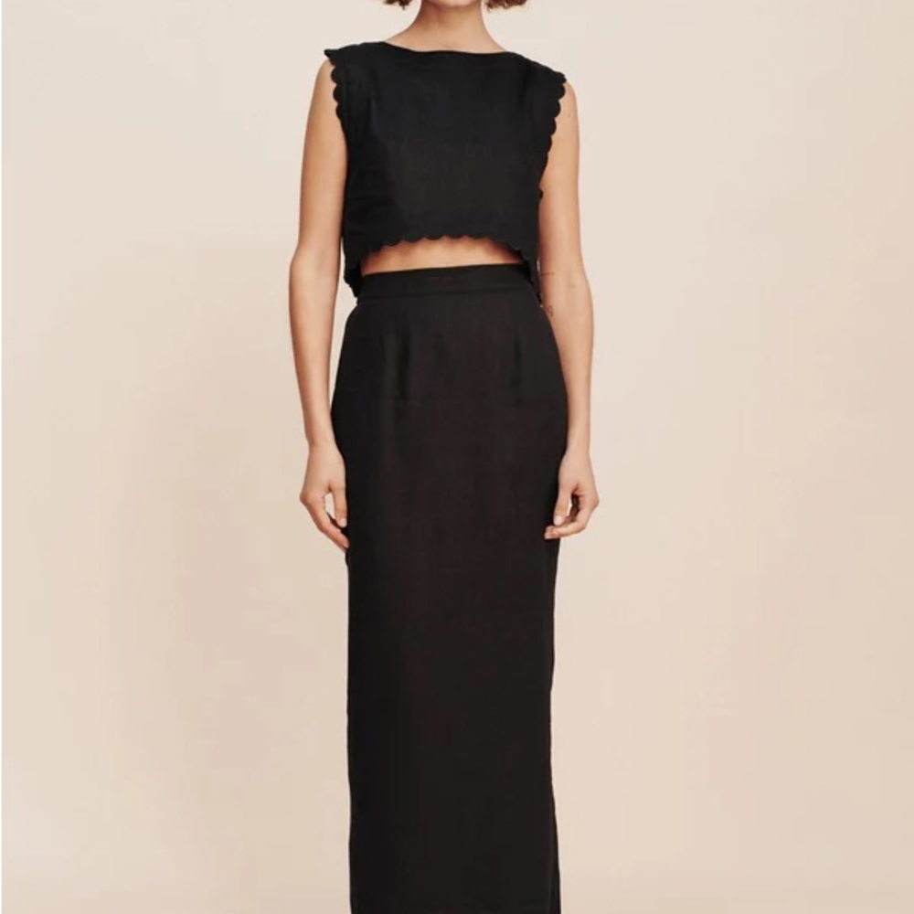 NWT Posse Zayla Scallop Pencil Skirt & Crop Top Size XXS